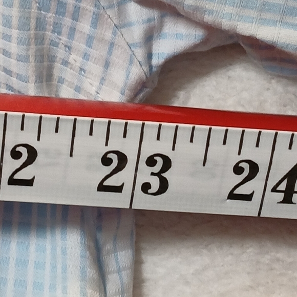 Harry Rosen Men's Dress  Shirt XL Striped Light Blue White Button up - Picture 3 of 5